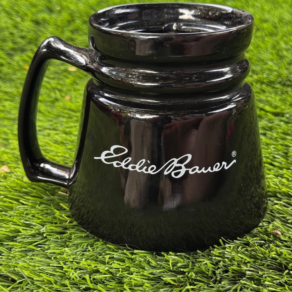Eddie‎ Bauer Black XL Ceramic Outdoor Mug Inspirational Quote Coffee Tea Office